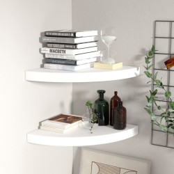 vidaXL Estantes flotantes de esquina 2 uds MDF blanco 35x35x3,8 cm