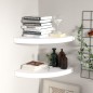 vidaXL Estantes flotantes de esquina 2 uds MDF blanco 35x35x3,8 cm