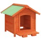 vidaXL Caseta para perros madera maciza de pino marrón 65x65x61,5 cm vidaXL Caseta para perros madera maciza de pino marrón 65x65x61,5 cm