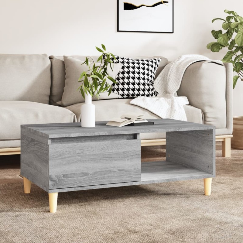 vidaXL Mesa de centro madera contrachapada gris Sonoma 90x50x36,5 cm vidaXL Mesa de centro madera contrachapada gris Sonoma 90x50x36,5 cm