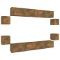 vidaXL Set de muebles de TV 8 pzas madera contrachapada roble ahumado