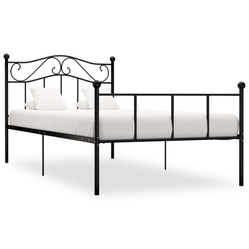 vidaXL Estructura de cama de metal negro 100x200 cm