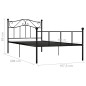 vidaXL Estructura de cama de metal negro 100x200 cm