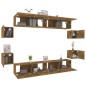vidaXL Set de muebles de TV 8 pzas madera contrachapada roble ahumado