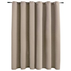 vidaXL Cortina opaca con anillas de metal beige 290x245 cm