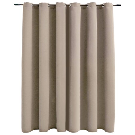 vidaXL Cortina opaca con anillas de metal beige 290x245 cm