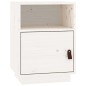 vidaXL Mesita de noche madera maciza de pino blanco 40x34x55 cm vidaXL Mesita de noche madera maciza de pino blanco 40x34x55 cm