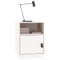 vidaXL Mesita de noche madera maciza de pino blanco 40x34x55 cm vidaXL Mesita de noche madera maciza de pino blanco 40x34x55 cm