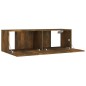 vidaXL Set de muebles de TV 8 pzas madera contrachapada roble ahumado