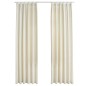 vidaXL Cortinas opacas con ganchos 2 pzas terciopelo crema 140x175 cm vidaXL Cortinas opacas con ganchos 2 pzas terciopelo crema 140x175 cm