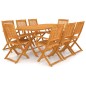 vidaXL Comedor de jardín plegable 9 piezas de madera maciza de acacia vidaXL Comedor de jardín plegable 9 piezas de madera maciza de acacia