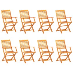 vidaXL Comedor de jardín plegable 9 piezas de madera maciza de acacia 