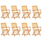 vidaXL Comedor de jardín plegable 9 piezas de madera maciza de acacia vidaXL Comedor de jardín plegable 9 piezas de madera maciza de acacia