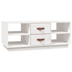 vidaXL Mesa de centro de madera maciza de pino blanco 100x50x41 cm