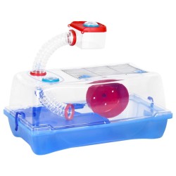 vidaXL Jaula para hámster polipropileno roja 57x33x26 cm