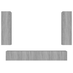 vidaXL Set de muebles para TV 4 pzas madera contrachapada gris Sonoma
