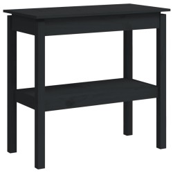 vidaXL Mesa consola de madera maciza de pino negro 80x40x75 cm