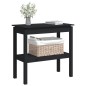 vidaXL Mesa consola de madera maciza de pino negro 80x40x75 cm