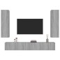 vidaXL Set de muebles para TV 4 pzas madera contrachapada gris Sonoma