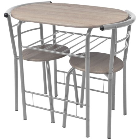 vidaXL Mesa alta de cocina o bar y taburetes MDF