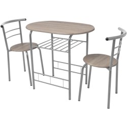 vidaXL Mesa alta de cocina o bar y taburetes MDF