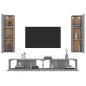 vidaXL Set de muebles para TV 4 pzas madera contrachapada gris Sonoma