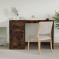 vidaXL Escritorio y cajón madera contrachapada roble humo 115x50x75 cm