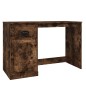 vidaXL Escritorio y cajón madera contrachapada roble humo 115x50x75 cm