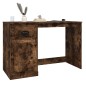 vidaXL Escritorio y cajón madera contrachapada roble humo 115x50x75 cm