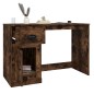 vidaXL Escritorio y cajón madera contrachapada roble humo 115x50x75 cm