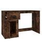 vidaXL Escritorio y cajón madera contrachapada roble humo 115x50x75 cm
