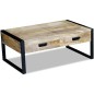 vidaXL Mesa de centro con 2 cajones madera de mango 100x60x40 cm vidaXL Mesa de centro con 2 cajones madera de mango 100x60x40 cm
