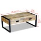 vidaXL Mesa de centro con 2 cajones madera de mango 100x60x40 cm vidaXL Mesa de centro con 2 cajones madera de mango 100x60x40 cm