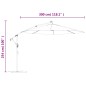 vidaXL Sombrilla voladiza con luces LED y poste acero 300 cm gris topo vidaXL Sombrilla voladiza con luces LED y poste acero 300 cm gris topo