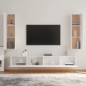 vidaXL Set de muebles para TV 4 piezas madera contrachapada blanco vidaXL Set de muebles para TV 4 piezas madera contrachapada blanco