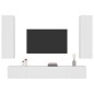 vidaXL Set de muebles para TV 4 piezas madera contrachapada blanco vidaXL Set de muebles para TV 4 piezas madera contrachapada blanco