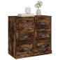 vidaXL Aparador de madera contrachapada roble ahumado 70x35,5x67,5 cm vidaXL Aparador de madera contrachapada roble ahumado 70x35,5x67,5 cm
