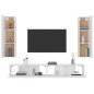 vidaXL Set de muebles para TV 4 piezas madera contrachapada blanco vidaXL Set de muebles para TV 4 piezas madera contrachapada blanco