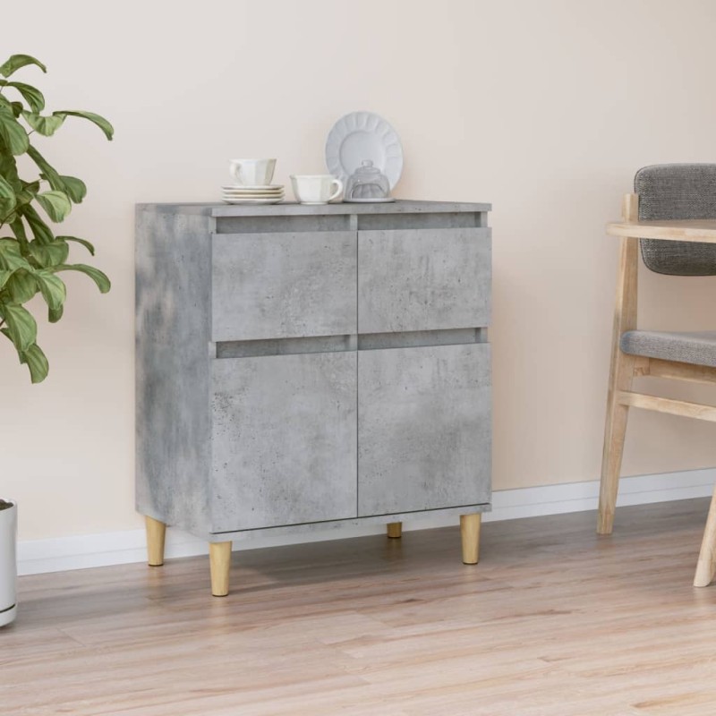 vidaXL Aparador de madera contrachapada gris hormigón 60x35x70 cm
