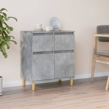 vidaXL Aparador de madera contrachapada gris hormigón 60x35x70 cm