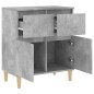 vidaXL Aparador de madera contrachapada gris hormigón 60x35x70 cm