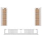 vidaXL Set de muebles para TV 4 piezas madera contrachapada blanco vidaXL Set de muebles para TV 4 piezas madera contrachapada blanco