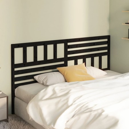 vidaXL Cabecero de cama madera maciza de pino negro 186x4x100 cm
