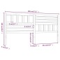 vidaXL Cabecero de cama madera maciza de pino negro 186x4x100 cm