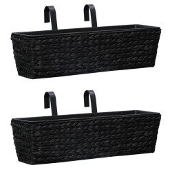 vidaXL Conjunto de jardineras 2 unidades jacinto de agua negro 