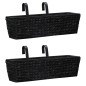 vidaXL Conjunto de jardineras 2 unidades jacinto de agua negro vidaXL Conjunto de jardineras 2 unidades jacinto de agua negro