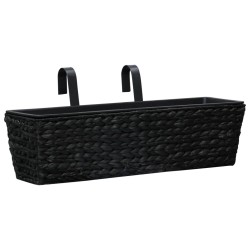 vidaXL Conjunto de jardineras 2 unidades jacinto de agua negro 