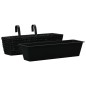 vidaXL Conjunto de jardineras 2 unidades jacinto de agua negro vidaXL Conjunto de jardineras 2 unidades jacinto de agua negro