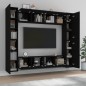 vidaXL Set de muebles para TV 8 piezas madera contrachapada negro
