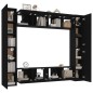 vidaXL Set de muebles para TV 8 piezas madera contrachapada negro